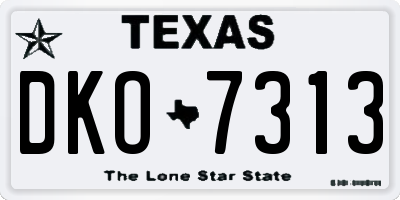 TX license plate DKO7313