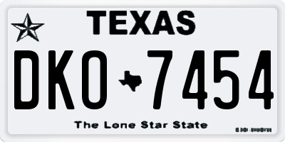 TX license plate DKO7454