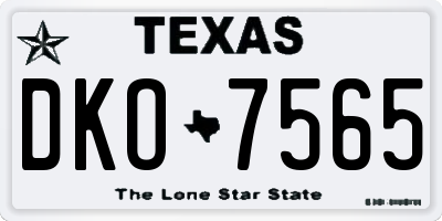 TX license plate DKO7565