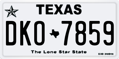 TX license plate DKO7859