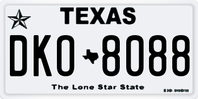 TX license plate DKO8088
