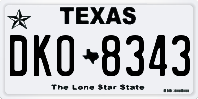 TX license plate DKO8343