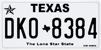 TX license plate DKO8384