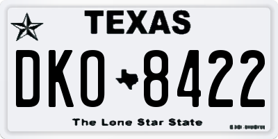 TX license plate DKO8422