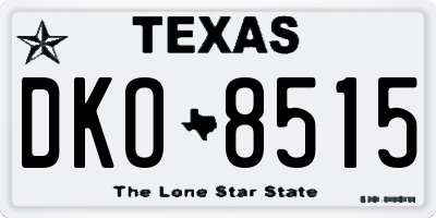 TX license plate DKO8515