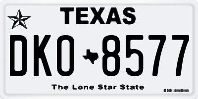 TX license plate DKO8577