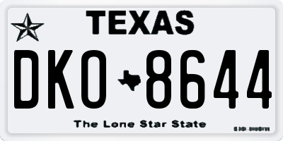 TX license plate DKO8644