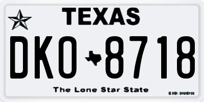 TX license plate DKO8718