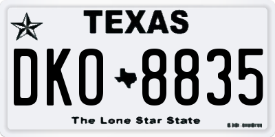 TX license plate DKO8835