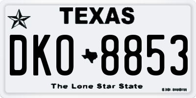 TX license plate DKO8853