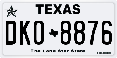 TX license plate DKO8876
