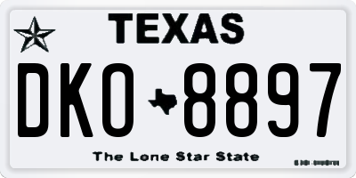 TX license plate DKO8897