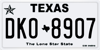 TX license plate DKO8907