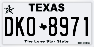 TX license plate DKO8971