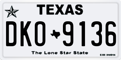 TX license plate DKO9136