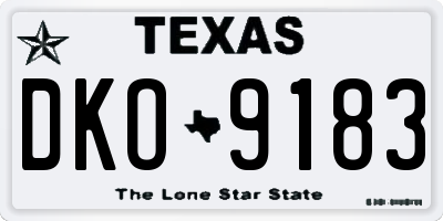TX license plate DKO9183