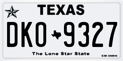 TX license plate DKO9327
