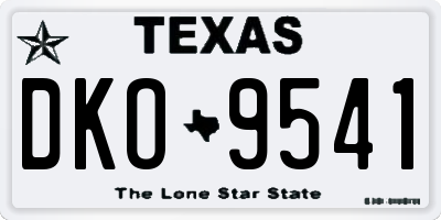 TX license plate DKO9541
