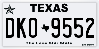 TX license plate DKO9552