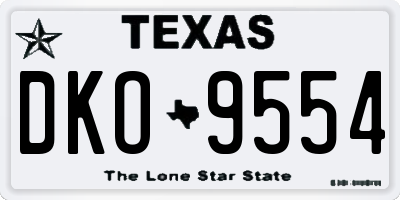 TX license plate DKO9554