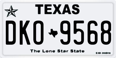 TX license plate DKO9568