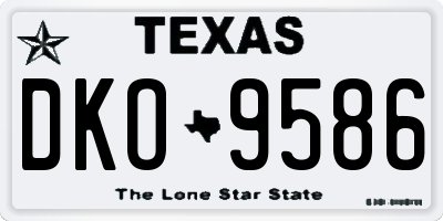 TX license plate DKO9586