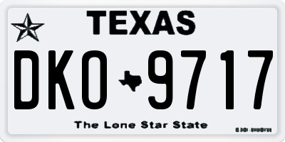 TX license plate DKO9717