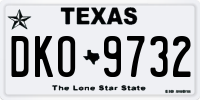 TX license plate DKO9732