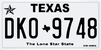 TX license plate DKO9748