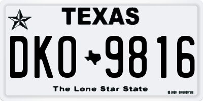 TX license plate DKO9816