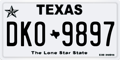 TX license plate DKO9897