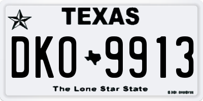 TX license plate DKO9913