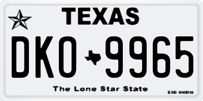 TX license plate DKO9965
