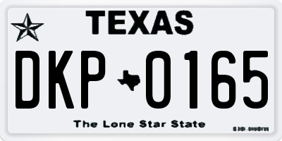 TX license plate DKP0165