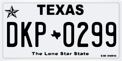 TX license plate DKP0299