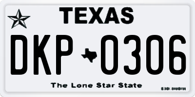 TX license plate DKP0306