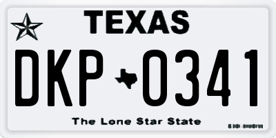 TX license plate DKP0341