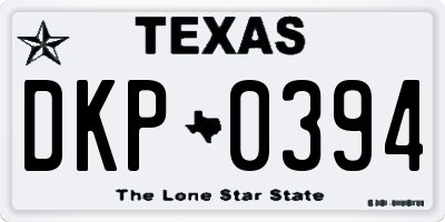 TX license plate DKP0394