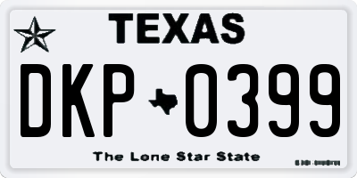 TX license plate DKP0399