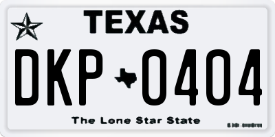 TX license plate DKP0404