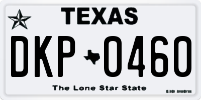 TX license plate DKP0460