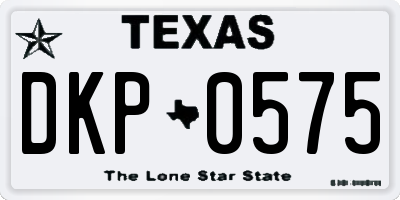 TX license plate DKP0575