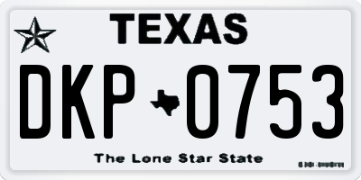 TX license plate DKP0753