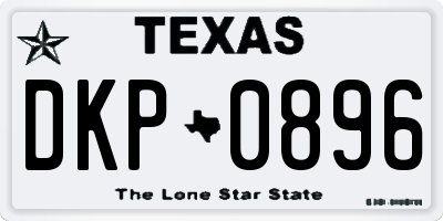 TX license plate DKP0896
