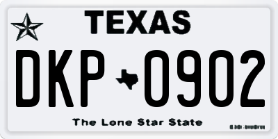 TX license plate DKP0902