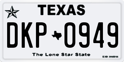 TX license plate DKP0949