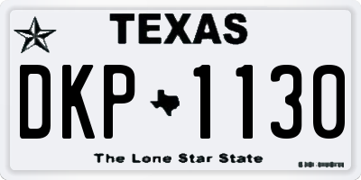 TX license plate DKP1130