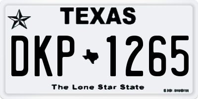TX license plate DKP1265