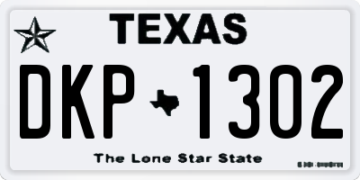 TX license plate DKP1302