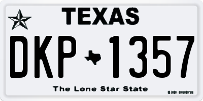 TX license plate DKP1357